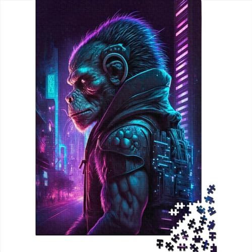 Puzzle für Erwachsene, Affe, Mensch, Puzzle, Lernspiel, Spielzeug, 1000 Teile (75 x 50 cm) von POLIUAWS