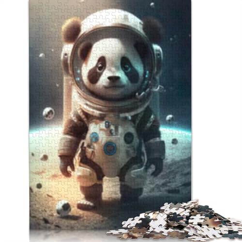 Puzzle für Erwachsene, Astronaut, Weltraum-Panda, Puzzle, für Erwachsene, pädagogisches Spiel, Herausforderungsspielzeug, 1000 Teile (38 x 26 cm) von POLIUAWS