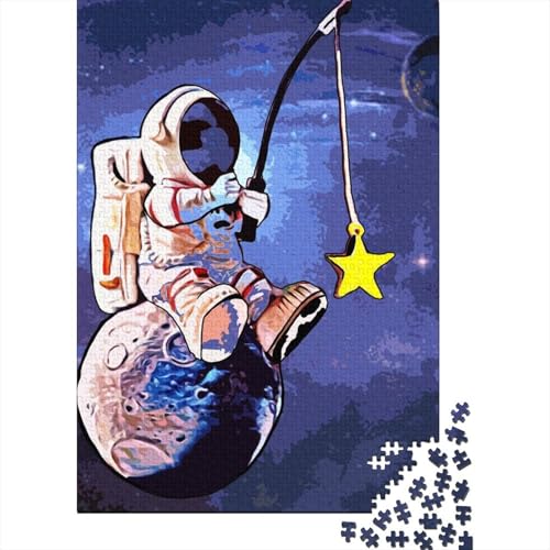 Puzzle für Erwachsene, Astronaut und Fischen, 1000 Teile (75 x 50 cm) von POLIUAWS