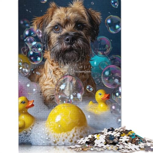 Puzzle für Erwachsene, Border Terrier, Hunde-Puzzle für Erwachsene, Lernspiel, Herausforderungsspielzeug, 1000 Teile (38 x 26 cm) von POLIUAWS