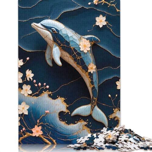 Puzzle für Erwachsene, Delfin, Kintsugi-Kunst, Puzzles für Erwachsene, Lernspiel, Herausforderungsspielzeug, 1000 Teile (75 x 50 cm) von POLIUAWS