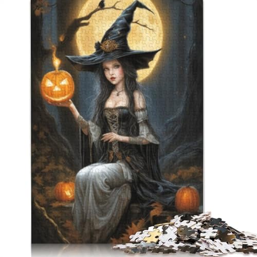 Puzzle für Erwachsene, Halloween, Cartoon-Mädchen, Holzpuzzle für Teenager, Geschenke, Heimdekoration, Puzzle-Spielzeug, 1000 Teile (75 x 50 cm) von POLIUAWS