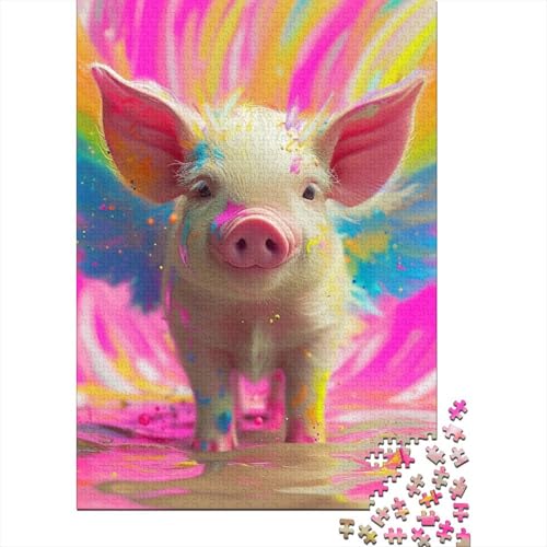 Puzzle für Erwachsene, Holzpuzzle, Schwein, Lernspiel für Erwachsene, 1000 Teile (75 x 50 cm) von POLIUAWS