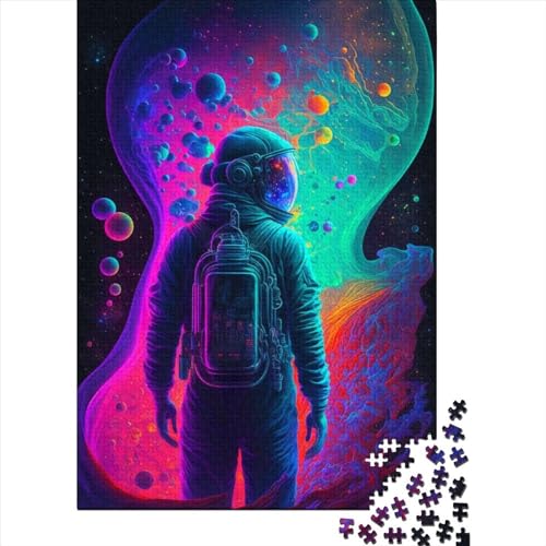 Puzzle für Erwachsene, Surreales Holzpuzzle, Astronaut, Geschenke für Teenager, Heimdekoration, Puzzle-Spielzeug, 1000 Teile (75x50cm) von POLIUAWS