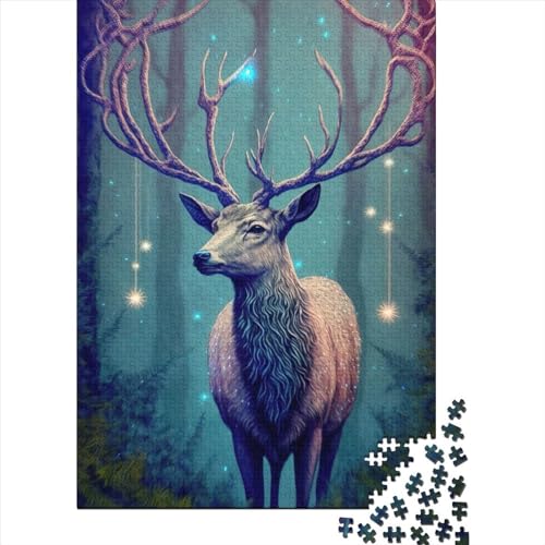 Puzzle für Erwachsene, Tiere, Hirsche, 45 Puzzles für Erwachsene, Lernspiel, Herausforderung, Spielzeug, 1000 Teile (75x50cm) von POLIUAWS