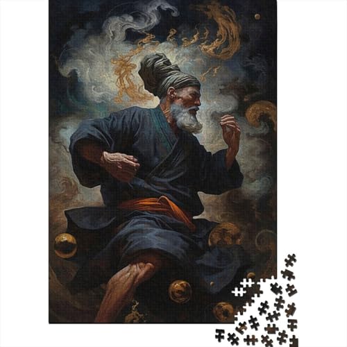 Puzzle für Erwachsene, asiatischer Mönch, Kung Fu, Lernspiel, 1000 Teile (38 x 26 cm) von POLIUAWS