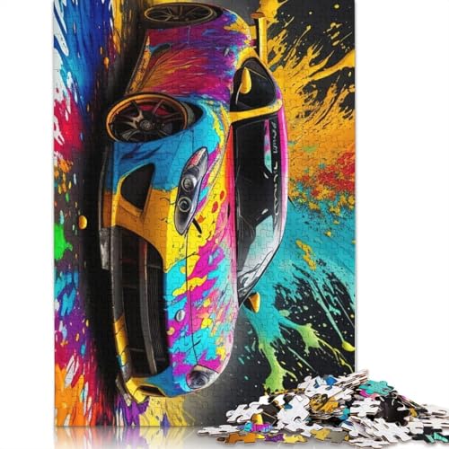 Puzzle für Erwachsene, buntes Sportwagen-Puzzle, Lernspiel für Erwachsene, Herausforderungsspielzeug, 1000 Teile (38 x 26 cm) von POLIUAWS