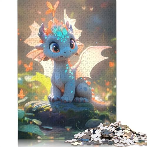 Puzzle für Erwachsene, niedliche Drachen, Holzpuzzle für Teenager, Geschenke, Heimdekoration, Spielzeug, 1000 Teile (75 x 50 cm) von POLIUAWS