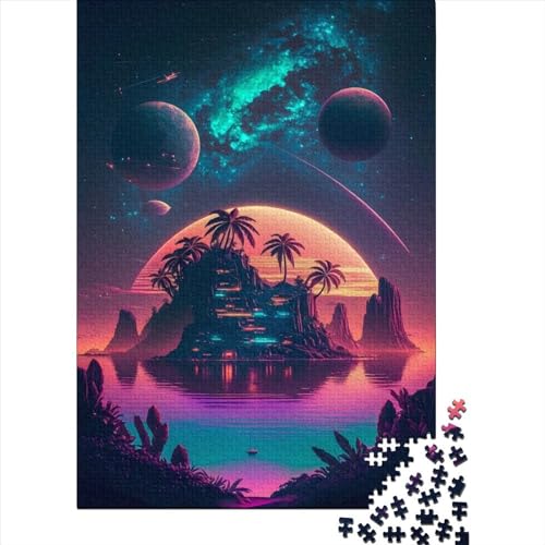 Puzzle für Erwachsene 1000 Inseln im Weltraum Puzzle Erwachsenenpuzzle Lernspiel Herausforderung Spielzeug 1000 Teile (75x50cm) von POLIUAWS