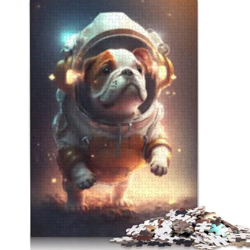 Puzzle für Erwachsene 1000 Teile Astronaut Weltraum Bulldogge Puzzle Erwachsene Puzzle Lernspiel Herausforderung Spielzeug 1000 Teile (75x50cm) von POLIUAWS
