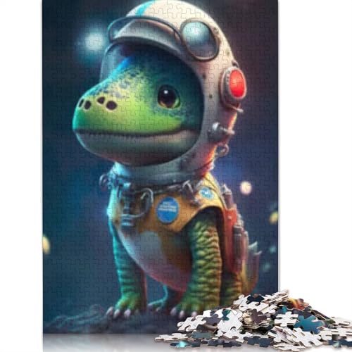 Puzzle für Erwachsene 1000 Teile Astronaut Weltraum Dinosaurier Holzpuzzle für Erwachsene und Jugendliche Wohnkultur Puzzle Spielzeug 1000 Teile (75x50cm) von POLIUAWS