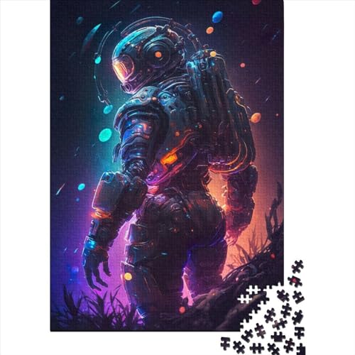 Puzzle für Erwachsene 1000 Teile Bunte Astronaut 1 Holzpuzzle für Erwachsene Nachhaltige Puzzlespiele Halloween-Geschenke 1000 Teile (75x50cm) von POLIUAWS