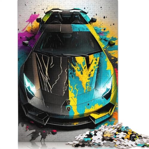 Puzzle für Erwachsene 1000 Teile Bunte Sportwagen Papierpuzzle für Erwachsene Lernspiel Herausforderung Spielzeug 1000 Teile (38x26cm) von POLIUAWS