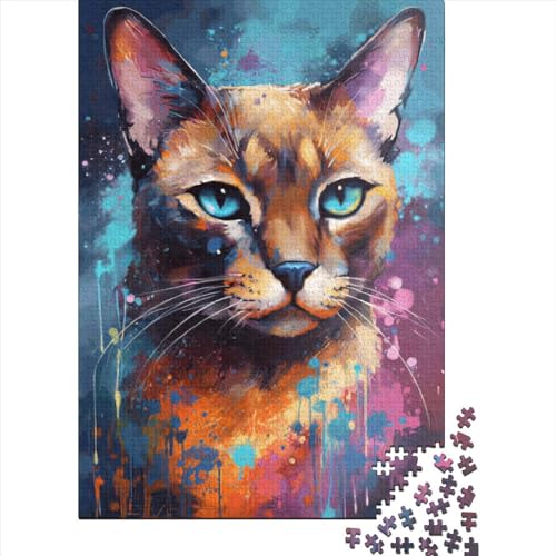 Puzzle für Erwachsene 1000 Teile Burmesische Katze | Puzzle für Erwachsene | Nachhaltige Puzzles für Erwachsene | 1000-teilige Spiele (38x26cm) von POLIUAWS