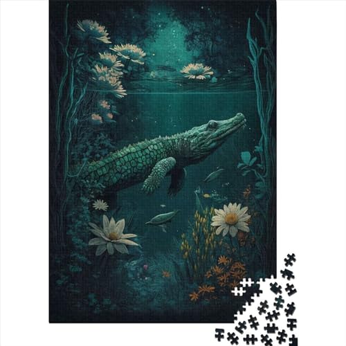 Puzzle für Erwachsene 1000 Teile Crocodile Wonder Holzpuzzle für Erwachsene Nachhaltige Puzzlespiele Halloween-Geschenke 1000 Teile (75x50cm) von POLIUAWS