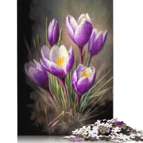 Puzzle für Erwachsene 1000 Teile Crocus Papierpuzzle für Erwachsene Lernspiel Herausforderung Spielzeug 1000 Teile (38x26cm) von POLIUAWS
