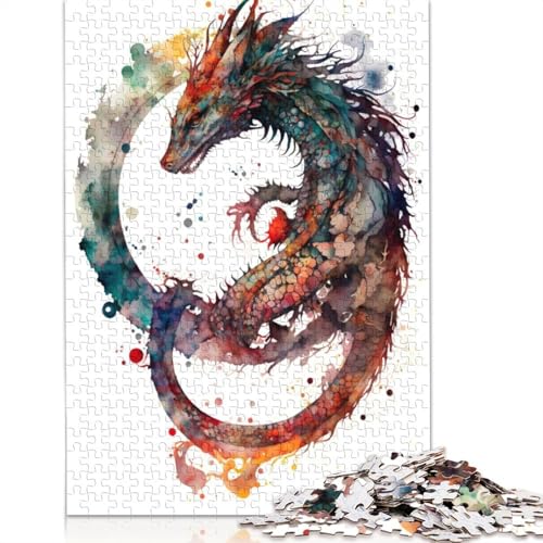 Puzzle für Erwachsene 1000 Teile Dragon 3 Puzzle Interaktion mit Familienmitgliedern 1000 Teile (38 x 26 cm) von POLIUAWS