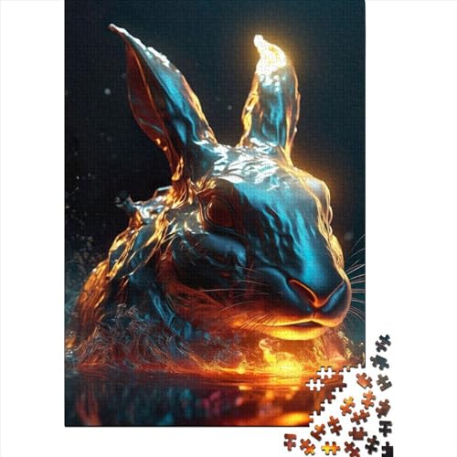 Puzzle für Erwachsene 1000 Teile Feuer und Eis Kaninchen Puzzle für Erwachsene Lernspiel Herausforderung Spielzeug 1000 Teile (75x50cm) von POLIUAWS