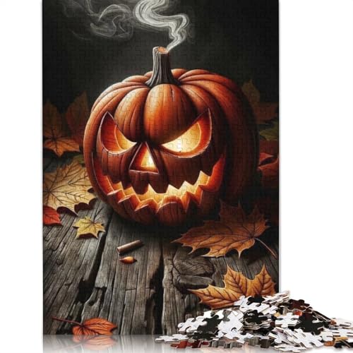 Puzzle für Erwachsene 1000 Teile Halloween Kürbis Holzpuzzle für Erwachsene Lernspiel Herausforderung Spielzeug 1000 Teile (75x50cm) von POLIUAWS