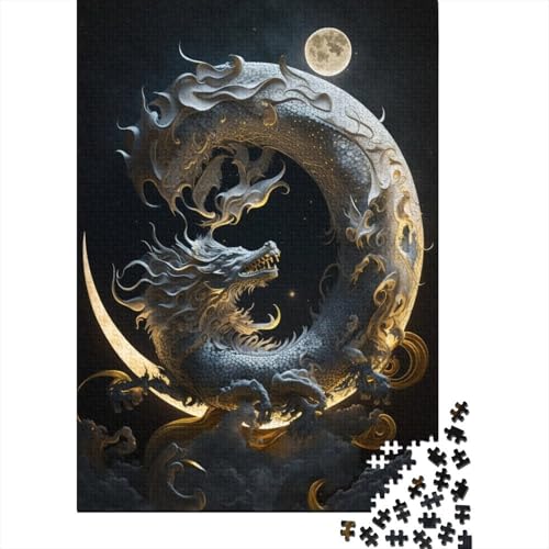 Puzzle für Erwachsene 1000 Teile Mutiger Drache Holzpuzzle Erwachsene Lernspiel Herausforderung Spielzeug 1000 Teile (75x50cm) von POLIUAWS