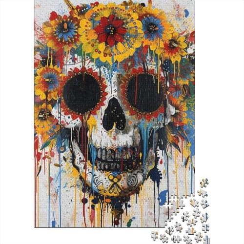 Puzzle für Erwachsene 1000 Teile Schädel Teenager Puzzle Weihnachtsgeschenke Pädagogisches Spiel für Erwachsene Jugendliche 1000 Teile (38x26cm) von POLIUAWS