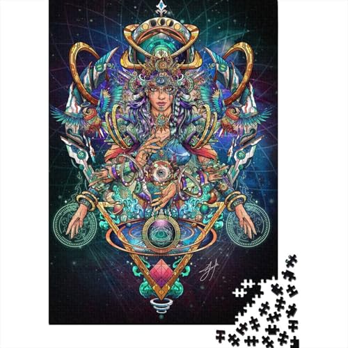 Puzzle für Erwachsene 1000 Teile Weltraumgöttin Holzpuzzle für Erwachsene Nachhaltige Puzzlespiele Halloween-Geschenke 1000 Teile (75x50cm) von POLIUAWS