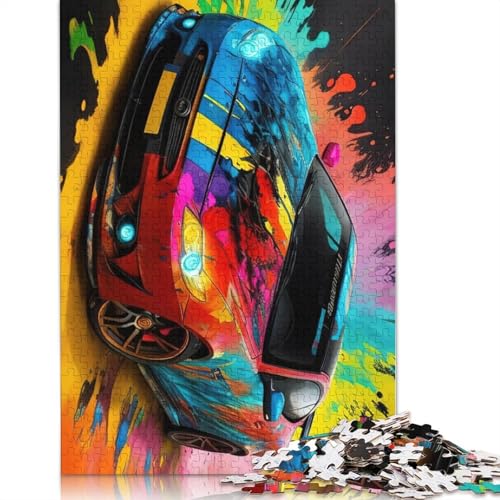 Puzzle für Erwachsene 1000 Teile bunte Sportwagen Holzpuzzle für Erwachsene und Jugendliche Wohnkultur Puzzle Spielzeug 1000 Teile (75x50cm) von POLIUAWS
