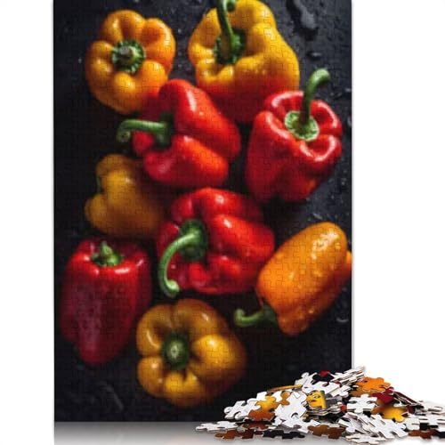 Puzzle für Erwachsene 1000 Teile frische Paprika Holzpuzzle Erwachsene Lernspiel Herausforderung Spielzeug 1000 Teile (75x50cm) von POLIUAWS