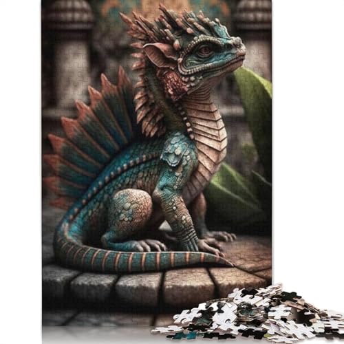 Puzzle für Erwachsene 1000 Teile niedliche Drachen Papierpuzzle für Erwachsene Lernspiel Herausforderung Spielzeug 1000 Teile (38x26cm) von POLIUAWS