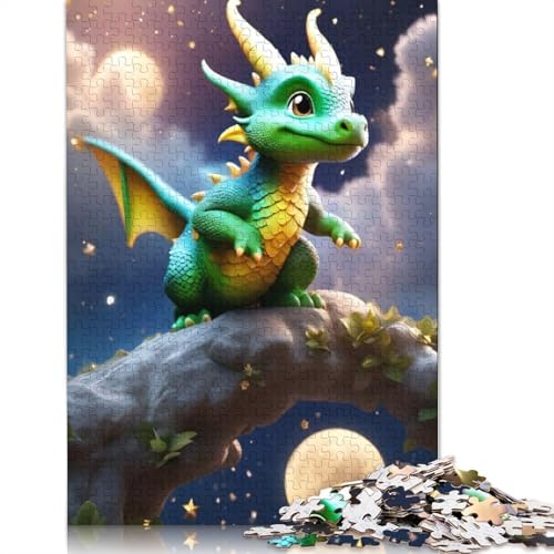 Puzzle für Erwachsene 1000 Teile niedliche Drachen Papierpuzzle für Erwachsene Lernspiel Herausforderung Spielzeug 1000 Teile (38x26cm) von POLIUAWS