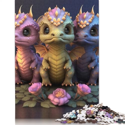 Puzzle für Erwachsene 1000 niedliche Drachen Puzzle Puzzle für Erwachsene Lernspiel Herausforderung Spielzeug 1000 Teile (38x26cm) von POLIUAWS