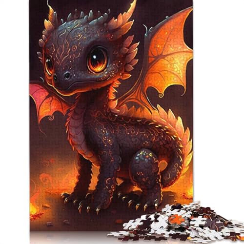 Puzzle für Erwachsene 1000 niedliche Drachen Puzzle Puzzle für Erwachsene Lernspiel Herausforderung Spielzeug 1000 Teile (38x26cm) von POLIUAWS