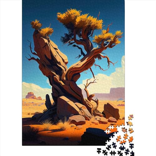 Puzzle für Erwachsene Baum in der afrikanischen Steppe Papierpuzzle für Teenager Geschenke Wohnkultur Puzzle Spielzeug 1000 Teile (38x26cm) von POLIUAWS