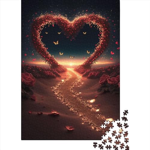 Puzzle für Erwachsene Herz am Strand 3 Puzzle für Erwachsene Lernspiel Herausforderung Spielzeug 1000 Teile (75x50cm) von POLIUAWS