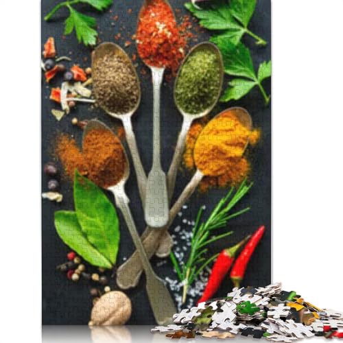 Puzzle für Erwachsene Kräuter und Gewürze Puzzle für Erwachsene Lernspiel Herausforderung Spielzeug 1000 Teile (38x26cm) von POLIUAWS
