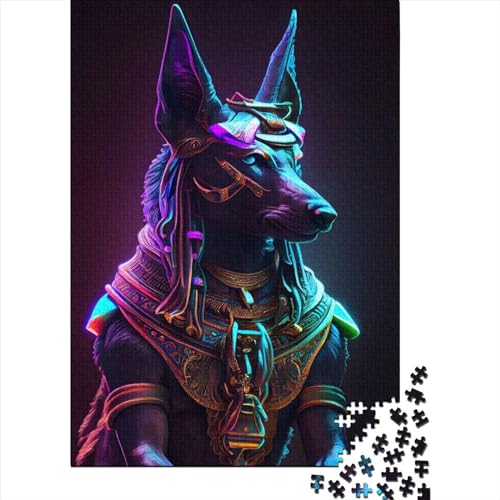Puzzle für Erwachsene Neon Anubis Puzzle für Erwachsene Lernspiel Herausforderung Spielzeug 1000 Teile (38x26cm) von POLIUAWS