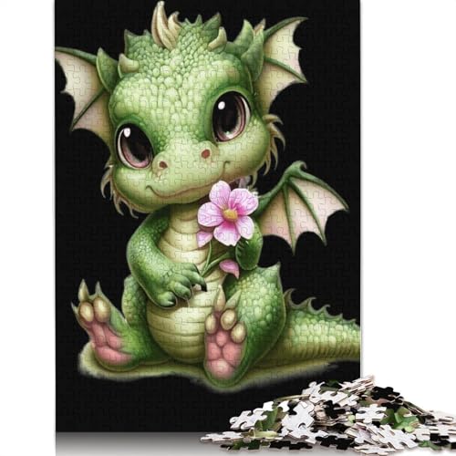 Puzzle für Erwachsene Niedliche Drachen Puzzle Erwachsene Puzzle Lernspiel Herausforderung Spielzeug 1000 Teile (38x26cm) von POLIUAWS