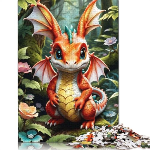 Puzzle für Erwachsene Niedliche Drachen Puzzle Erwachsene Puzzle Lernspiel Herausforderung Spielzeug 1000 Teile (75x50cm) von POLIUAWS