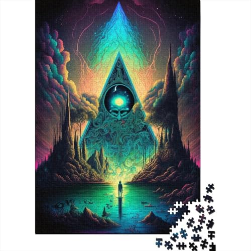 Puzzle für Erwachsene Psychedelic3 Puzzle für Erwachsene Lernspiel Herausforderung Spielzeug 1000 Teile (75x50cm) von POLIUAWS