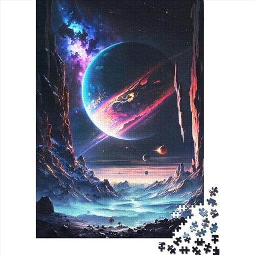 Puzzle für Erwachsene Raum Saturn Valley Puzzle für Erwachsene Lernspiel Herausforderung Spielzeug 1000 Teile (38x26cm) von POLIUAWS
