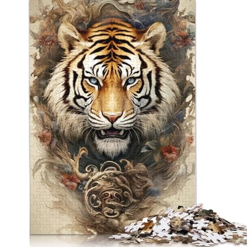 Puzzle für Erwachsene mit Tier-Tiger, Premium-Puzzle aus 100% recyceltem Brett, Problemlösungspuzzles für Erwachsene und Kinder, 1000 Teile (75 x 50 cm) von POLIUAWS