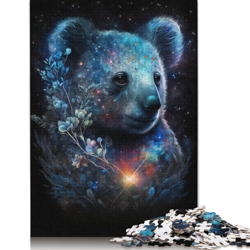 Puzzle für Erwachsene mit Weltraumtier-Koala, herausforderndes und kniffliges Puzzle für Kinder, 1000 Teile (75 x 50 cm) von POLIUAWS