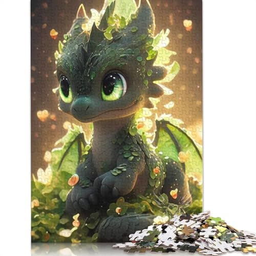 Puzzle für Erwachsene mit niedlichen Drachen, 1000 Teile, Holzpuzzle für Erwachsene, Lernspiel, Herausforderung Spielzeug, 1000 Teile (75 x 50 cm) von POLIUAWS