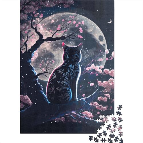 Puzzle für Erwachsene und Jugendliche, 1000 Teile, Katze, Japan, Holzpuzzle für Erwachsene und Jugendliche ab 12 Jahren, 1000 Teile (75x50cm) von POLIUAWS