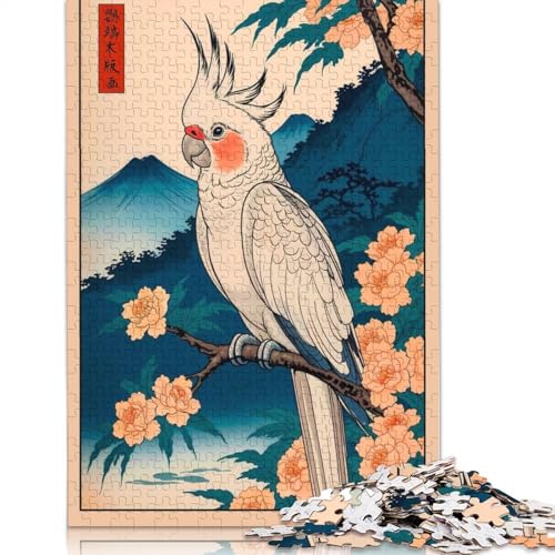 Puzzle für Erwachsene und Jugendliche, Papagei, Vogel, japanische Kunst, Puzzles für Erwachsene und Teenager, Familienspiel, 1000 Teile (38 x 26 cm) von POLIUAWS