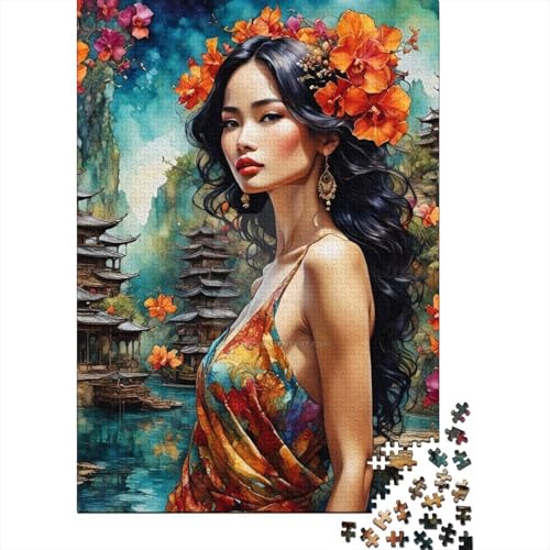 Puzzle für Erwachsene und Jugendliche Philippinen Mädchen Holzpuzzle Puzzle für Erwachsene und Jugendliche ab 12 Jahren 1000 Teile (75x50cm) von POLIUAWS