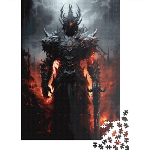 Puzzle für Erwachsene und Jugendliche Schwarzer Ritter aus der Hölle Holzpuzzle für Erwachsene und Jugendliche ab 12 Jahren 1000 Teile (75x50cm) von POLIUAWS