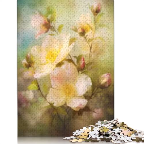 Puzzle mit 1000 Stück, Vintage-Blumen für Erwachsene, Papierpuzzle für Erwachsene, 1000 Teile (38 x 26 cm) von POLIUAWS
