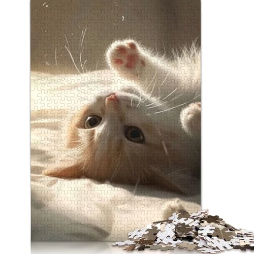 Puzzle mit 1000 Teilen, Katzenmotiv, für Erwachsene, Lernspielzeug, Familienspiele, Geburtstagsgeschenke, 1000 Stück (75 x 50 cm) von POLIUAWS