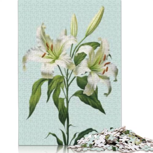 Puzzle mit 1000 Teilen, Osterlilienblüten für Erwachsene, Lernspielzeug, 1000 Teile (75 x 50 cm) von POLIUAWS